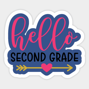 Hello Second Grade Kids Back to School Cute Sticker